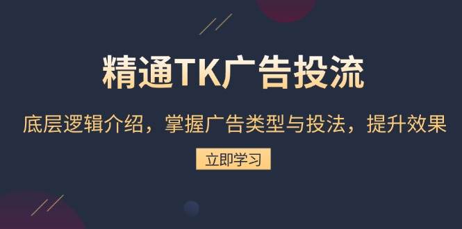 （13641期）精通TK广告投流：底层逻辑介绍，掌握广告类型与投法，提升效果翼虎资源库-专注分享网络创业落地实操课程 – 全网首发_高质量项目输出翼虎资源库