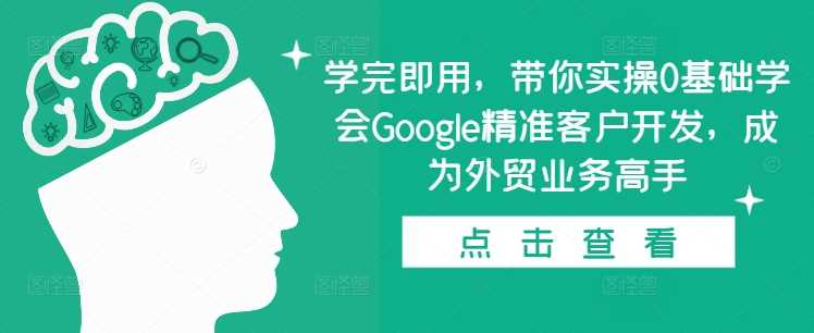 学完即用，带你实操0基础学会Google精准客户开发，成为外贸业务高手翼虎资源库-专注分享网络创业落地实操课程 – 全网首发_高质量项目输出翼虎资源库