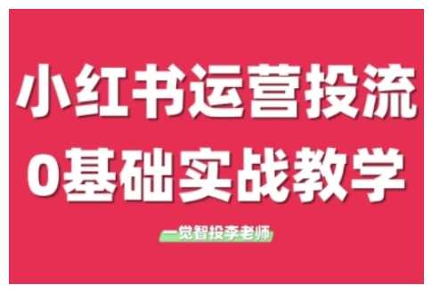 小红书运营投流，小红书广告投放从0到1的实战课，学完即可开始投放翼虎资源库-专注分享网络创业落地实操课程 – 全网首发_高质量项目输出翼虎资源库
